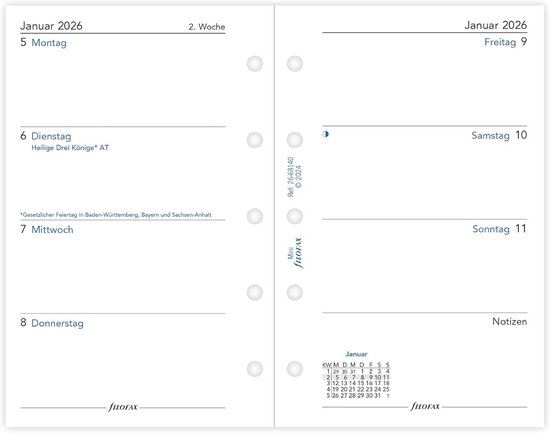 Filofax A5 Professional Maandplan. (Duits) 2026 Filofax A5 Professional Maandplan. (Duits) 2026