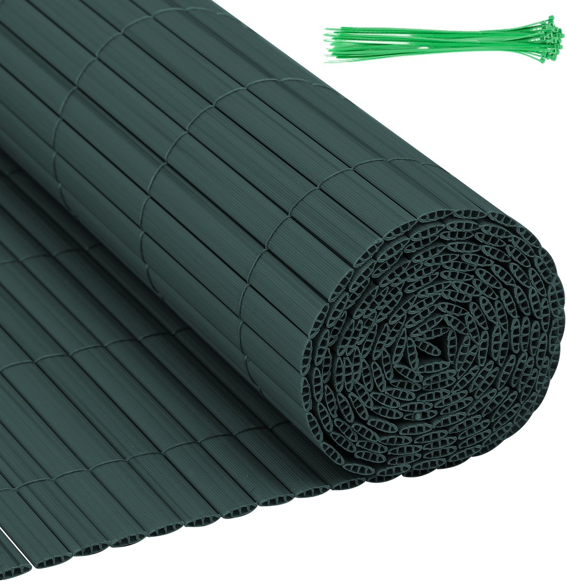 0.8 x 5 m PVC Tuinscherm voor Privacy – Tuinafscheiding & Balkonscherm – Groen