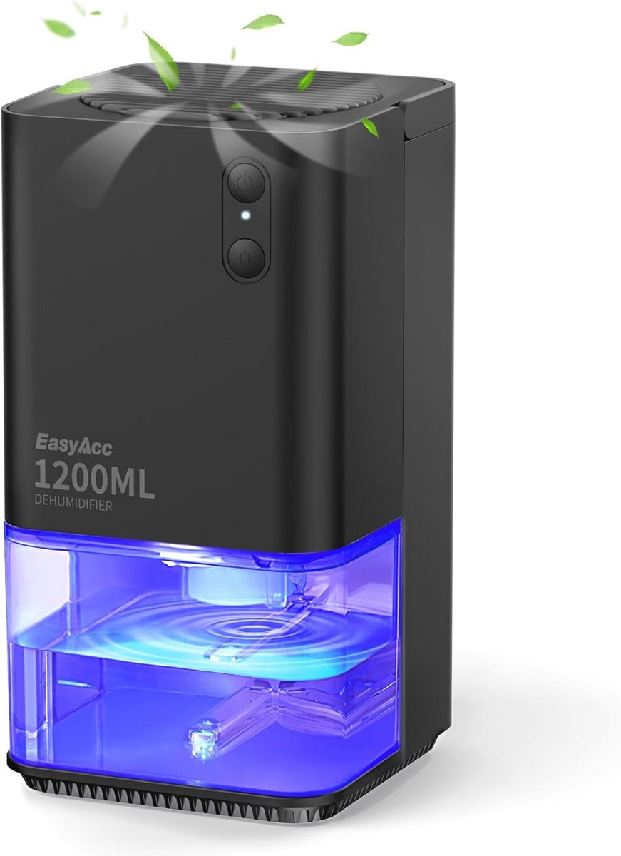 Luchtontvochtiger 1200 ml - Stil en Draagbaar met 7 Kleurrijke LED Lampen voor Thuis, Badkamer en Slaapkamer