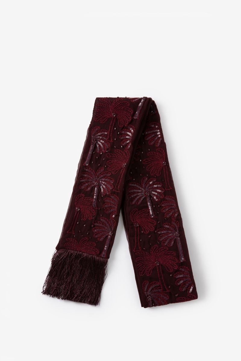 Sissy-Boy - Donkerrode sjaal met embroidery