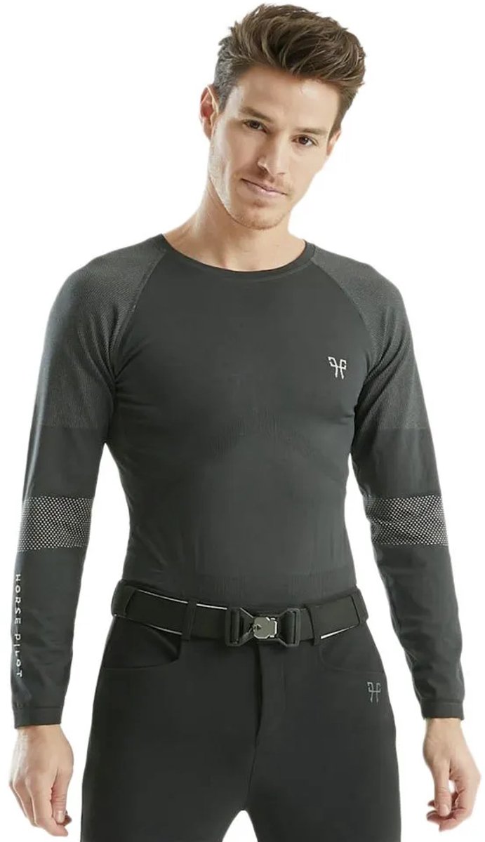 Horse Pilot Optimax T-shirt Met Lange Mouwen Grijs XS-S Man