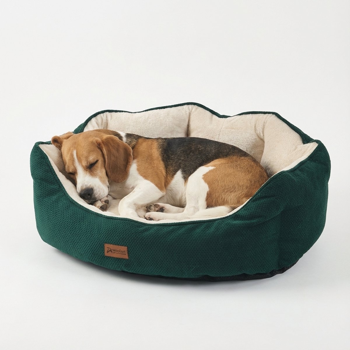 Woolart Hondenmand - Luxe Hondenkussen - Kattenmand - Wasbaar - Maat L - Groen