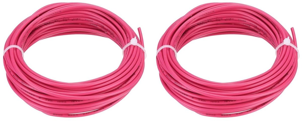 Allecta - 16AWG vertind koperdraad met PVC-isolatie, 16 gauge, 7,5 meter lang, rood