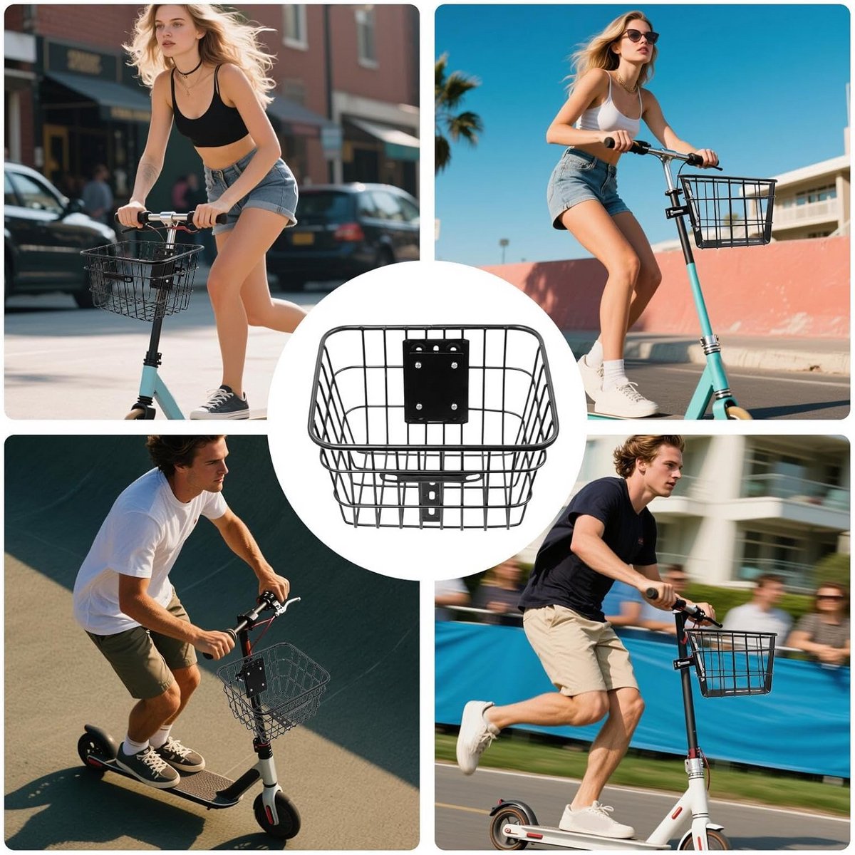 Fietsmand voorop met quick release - Grote capaciteit en robuust ijzeren ontwerp