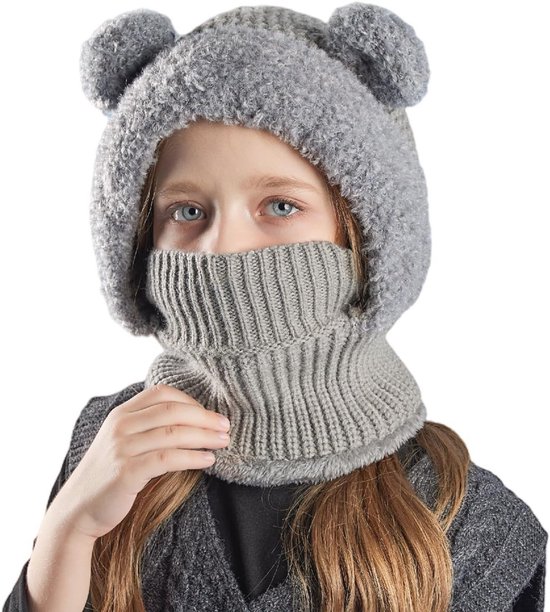 Thermo Fleece Bivakmuts voor Kinderen - Multifunctionele Winddichte Balaclava voor Jongens en Meisjes van 4-10 Jaar