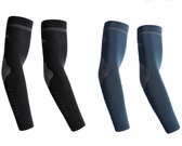 2 Paar UV Beschermende Armstukken – Elastisch Mouwen voor Fietsen en Outdoor Sport – One Size, Ademend, Unisex - Zwart Turkoois