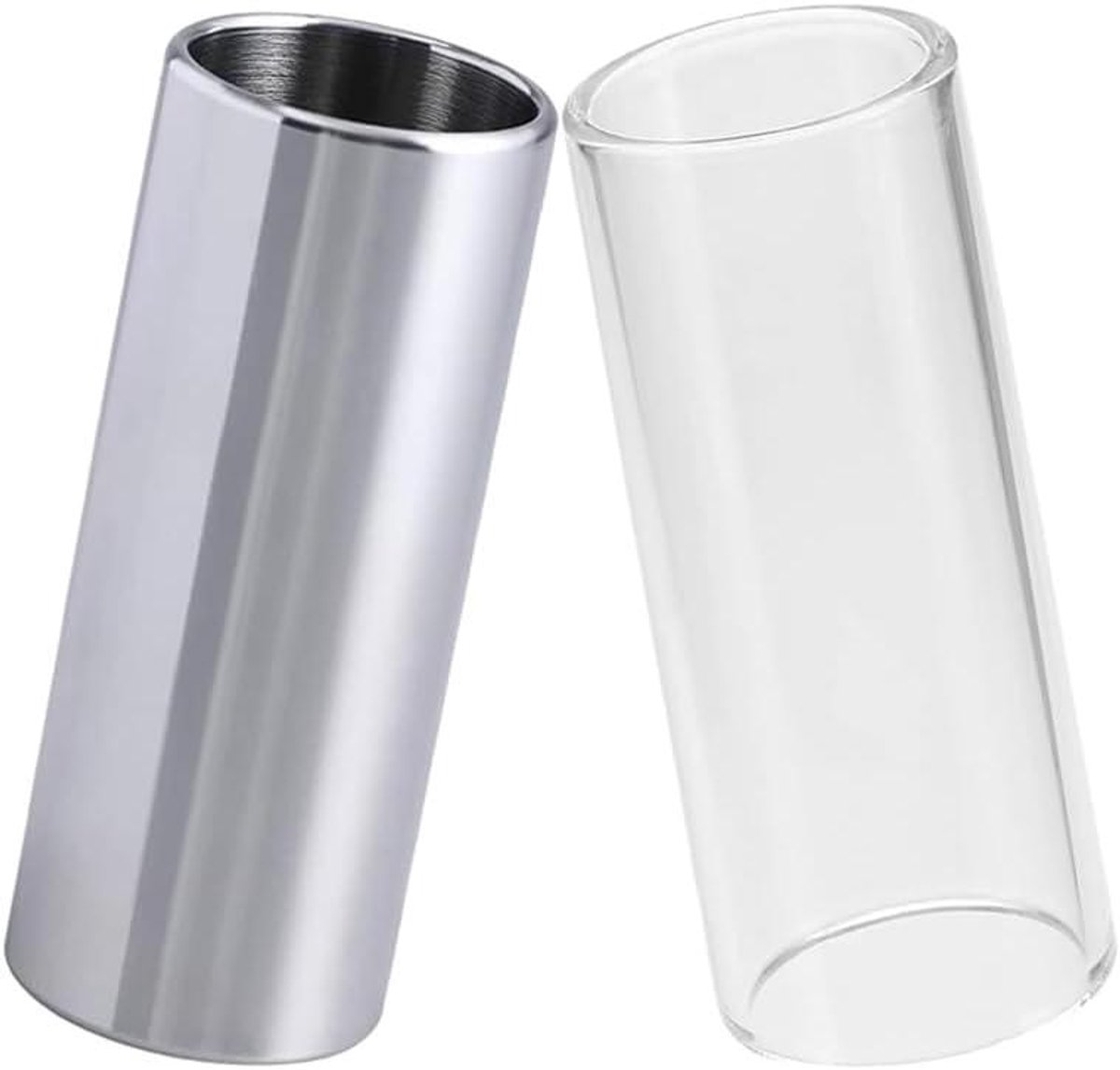 Allecta - Gitaar Slide Set voor Elektrische en Akoestische Gitaren - Rvs en Glas - Tone Gids - Medium Formaat - 60mm