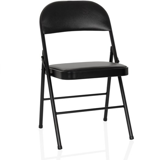 TUDELA H simili cuir - Chaise pliante Zwart