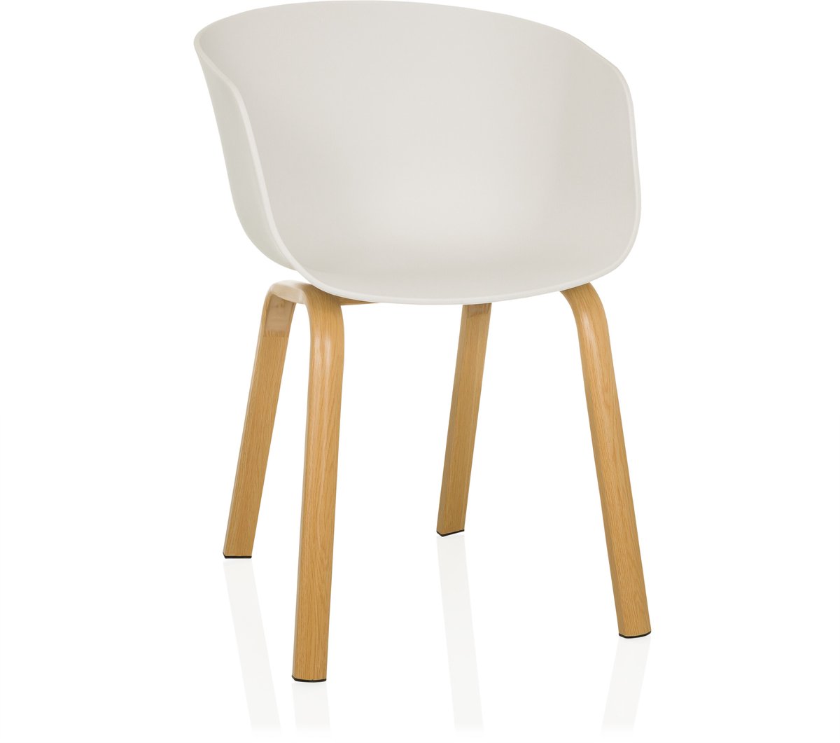 Eetkamerstoel / Schaalstoel OSLO W Kunststof wit hjh LIVING