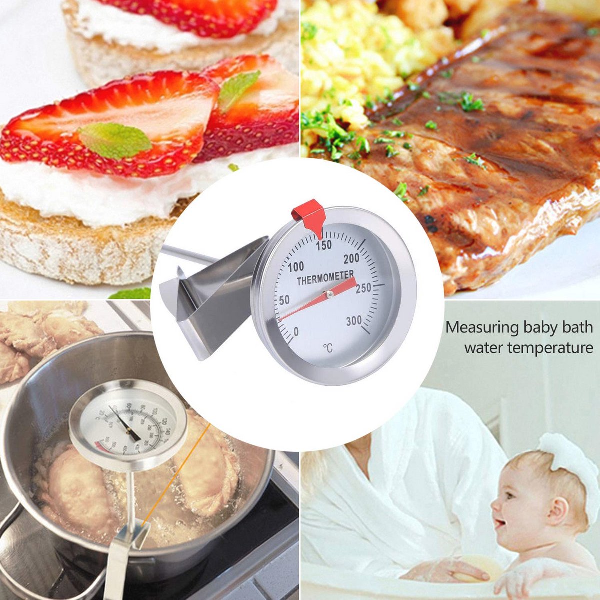 Roestvrijstalen Kookthermometer voor Voedsel - Perfect voor Koken en Grilling