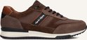 Bruine leren sneaker met suède details, veters en 'Australian Australian' logo op de zijkant.
