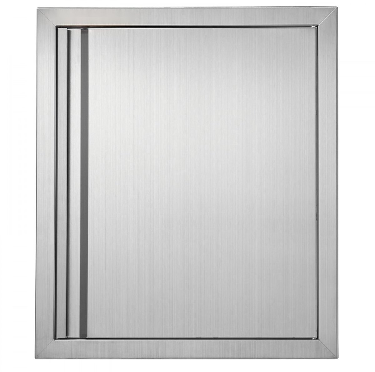 Buitenkeuken Toegangsdeur - Enkele RVS Deur - Afmeting 45,7 x 53,3 cm - Vlakke inbouw - Verticaal - Verzonken handgreep - Voor grilleiland/buitenkast - Zilver