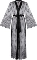 Hunkemöller Long Allover Lace Kimono Zwart
