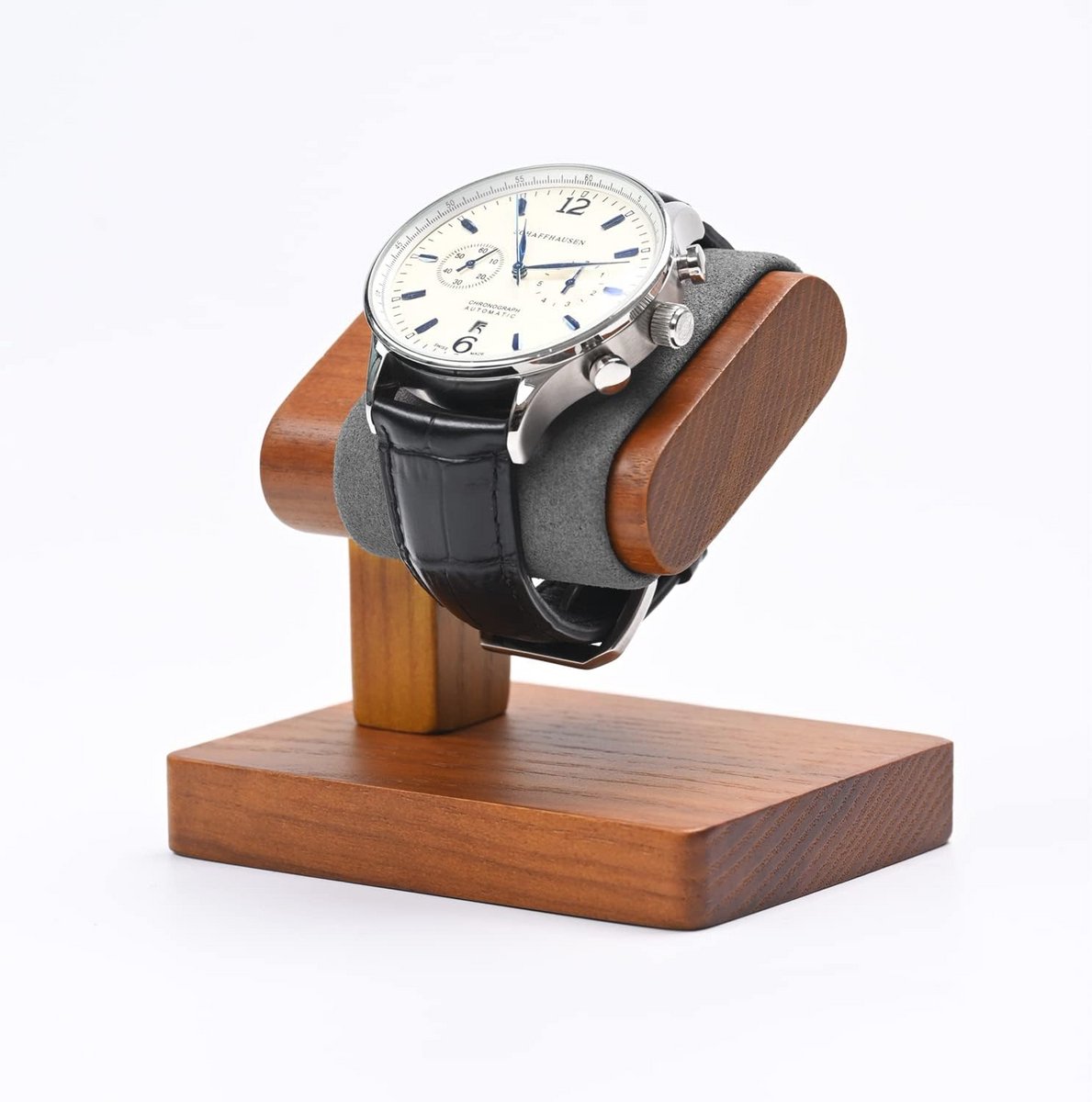 Massief Houten Horloge Standaard - Eenvoudig en Elegant - Horloge Houder voor Mannen - Perfect voor Opslag en Cadeau
