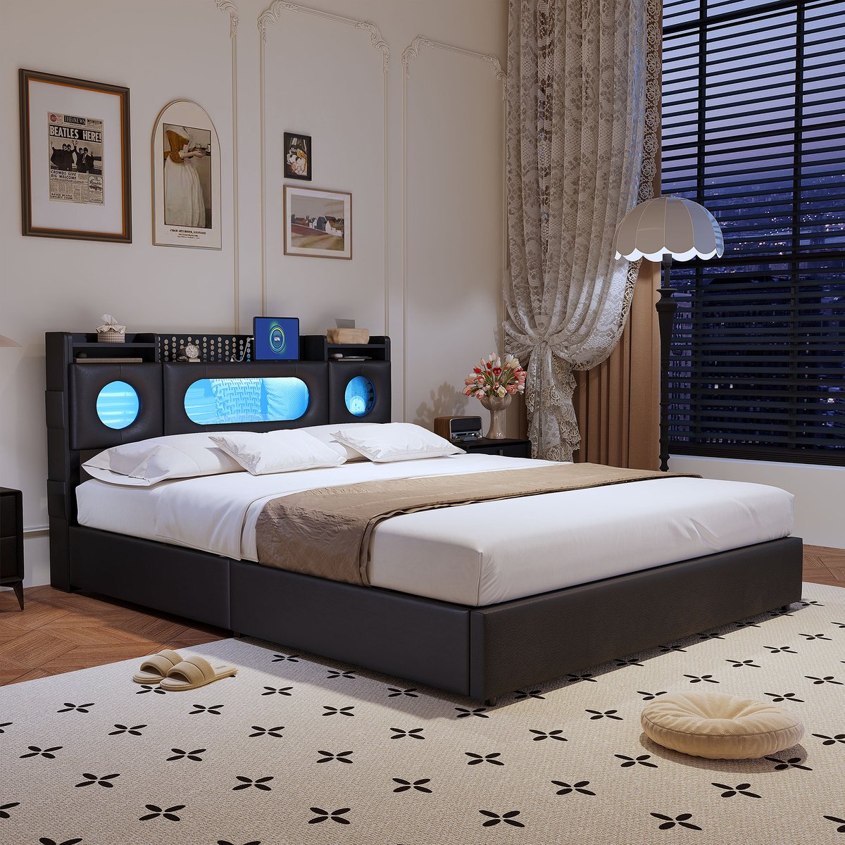 De Weteringsbrugmolen Gasveerbed 140x200 cm met LED-hoofdbord - De Weteringsbrugmolen 85, 1188GX Amstelveen - €240,99