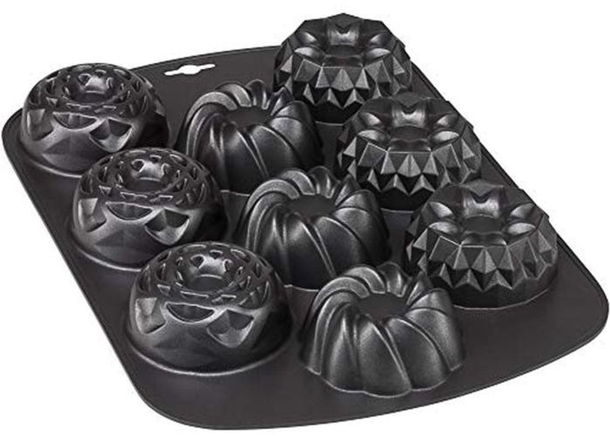 Muffin bakvorm voor 9 muffins met 3 turban designs - Antiaanbaklaag 38 x 27 cm