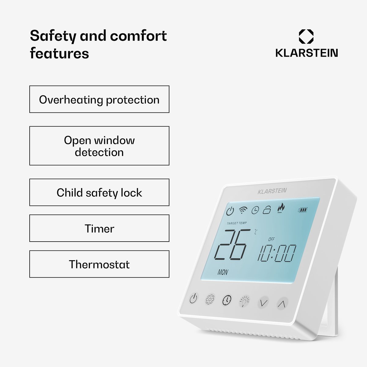 Klarstein infraroodpaneelverwarming 770 W – voor aan de muur of het plafond, slimme wifi/app-bediening, stil, IP44 badkamerveilig, thermostaat, timer, oververhittingsbeveiliging, 120 cm – foto 8
