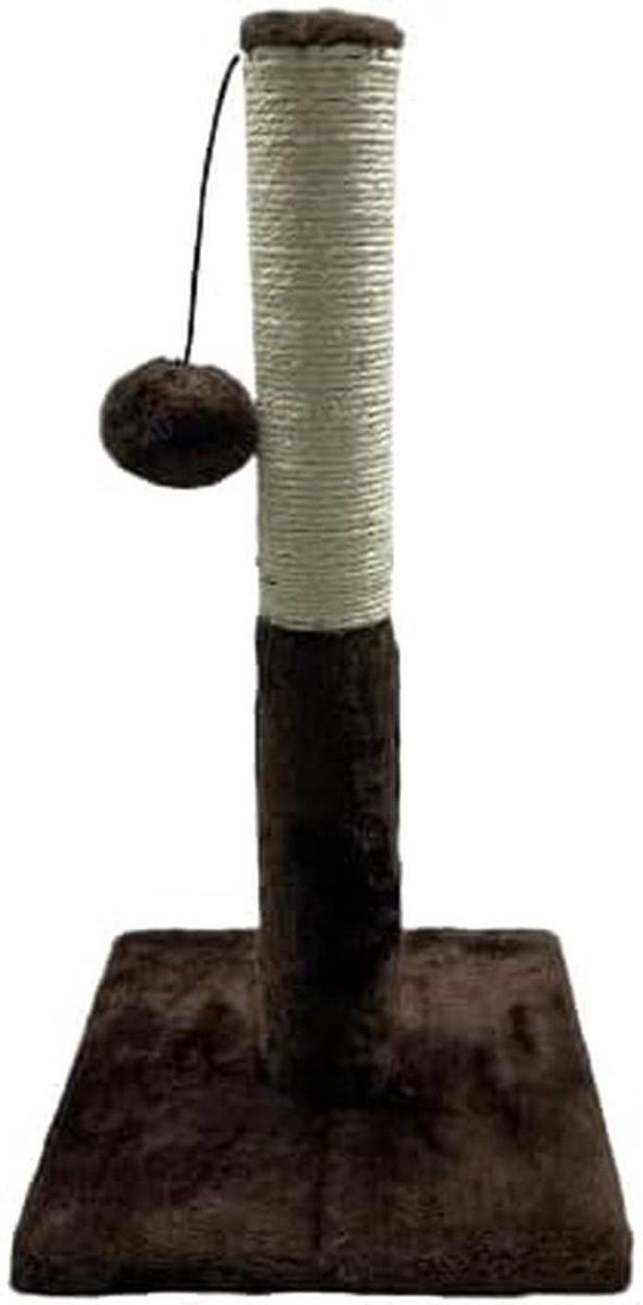 Krabpaal 48 cm Hoog - Sisal Paal met Pluche Bed en Speelbal