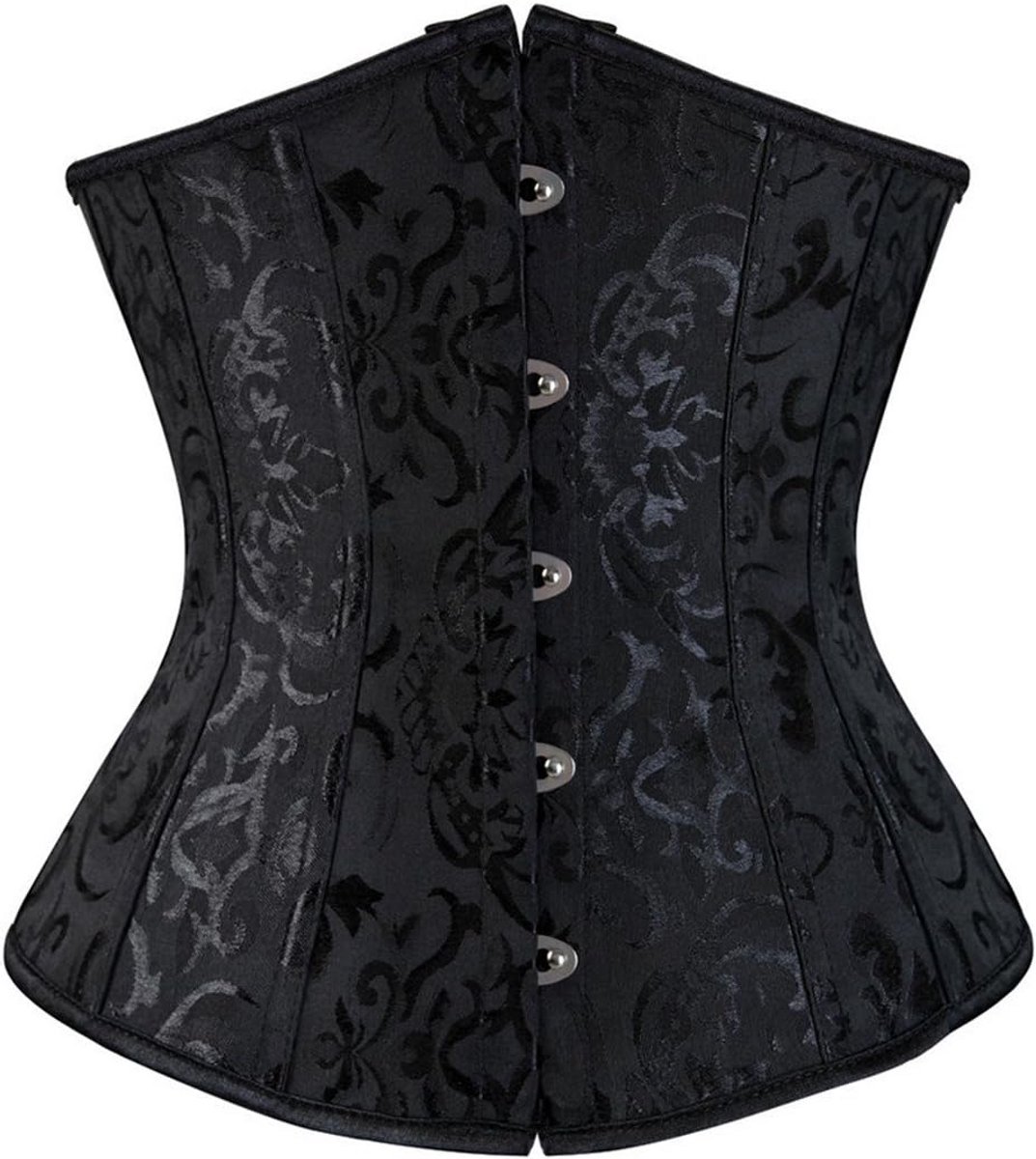 Dames Corset Onderbuste Jacquard Brokaat Boning Kanten Sluiting Shapewear Taille Training Satijn
