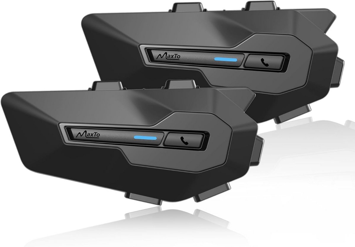 Motorfiets Bluetooth Communicatie Systeem - 2-rijders 800M Intercom met Muziek Delen, HiFi Stereo Geluid, IPX6 Waterdicht, FM Radio - 2 stuks