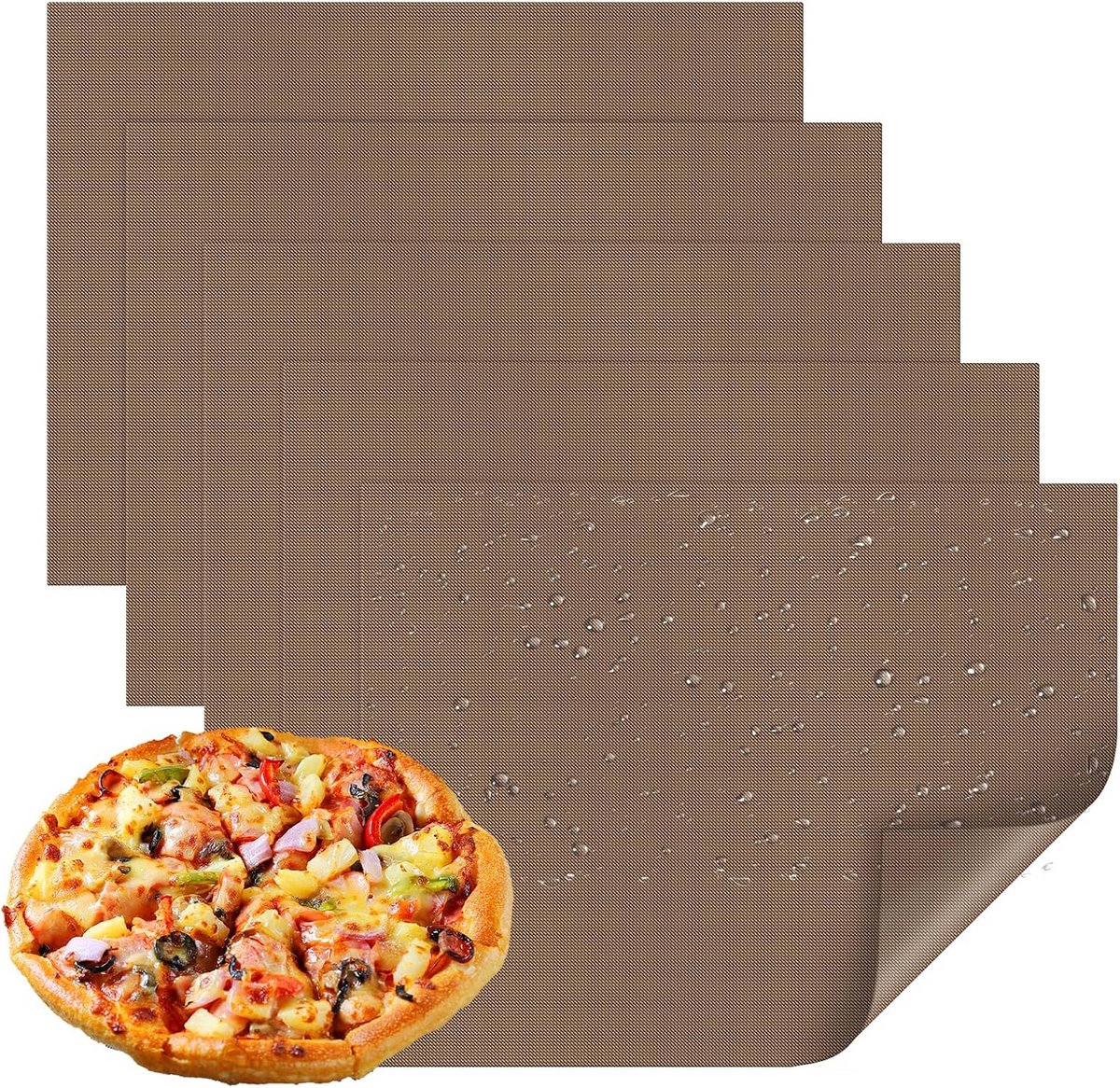 5x Herbruikbare Bakmatten Oven - 40x30cm - Op Maat Te Snijden & Wasbaar