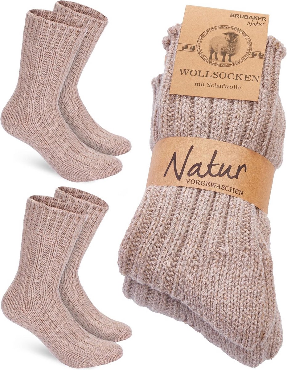 2 Paar Warme Sokken van Scheerwol – Fleece Thermische Sokken voor Heren en Dames