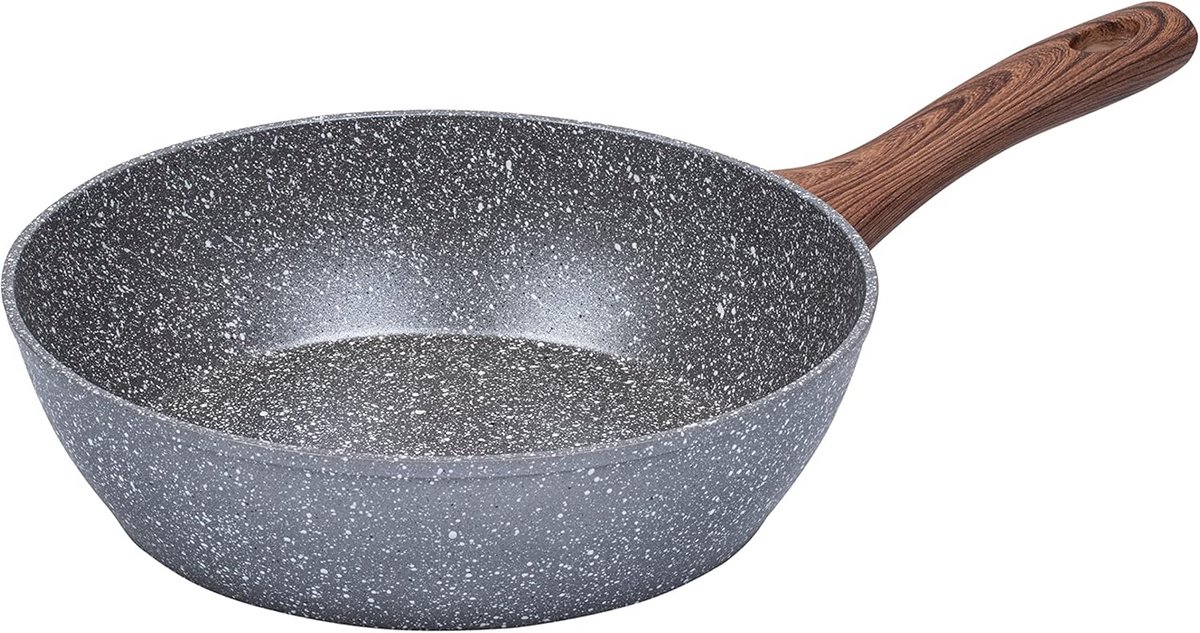 Gietaluminium Wokpan 26 cm met 4-laagse Marmeren Anti-Aanbaklaag