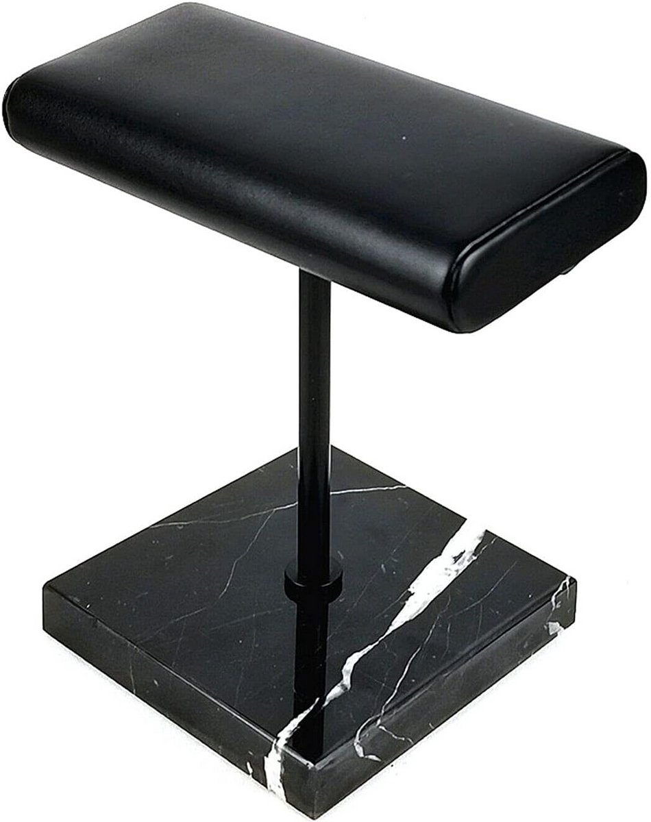 Luxe Horlogestandaard met Marmeren Sokkel en Zilveren Standaard | Presentatiestuk voor Horloges en Sieraden