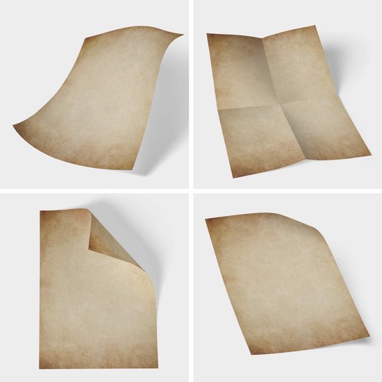 50 Vel Velijn A4 Vintage Bruin Oud Papier Dubbelzijdig Bedrukt ...