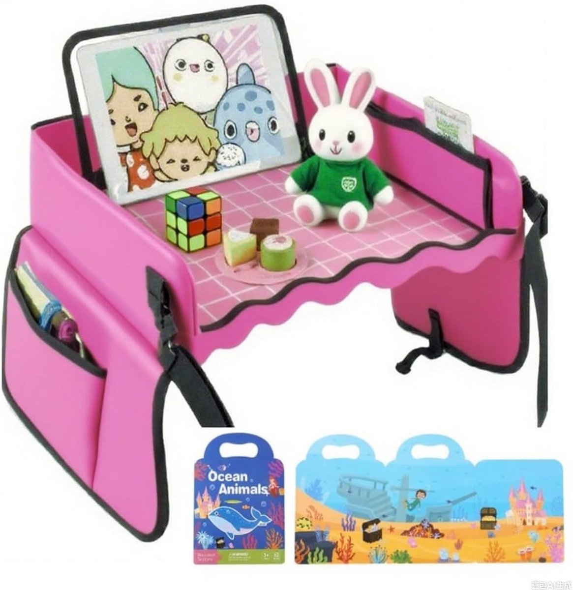 Draagbare Knietafel voor Kinderen - Reisplank met Stickerboek en Tekenbord