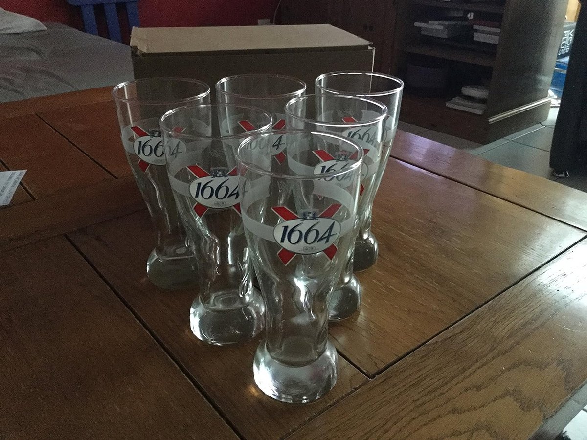 Set van 6 stevige bierglazen voor pils 25 cl