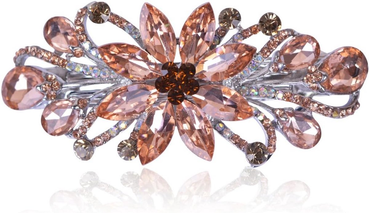Luxe Bloemen Haarspeld Strass | Elegante Klem voor Vrouwen en Meisjes