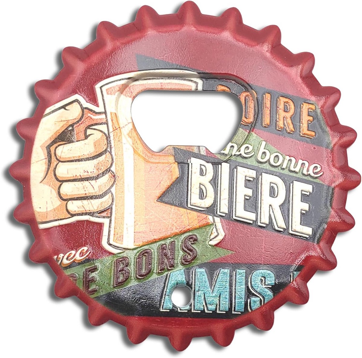 Magnetische Flesopener in Bidon Dop Vorm - Met Ophanggat voor Koelkast en Muur - Keuken & Bar Gadget