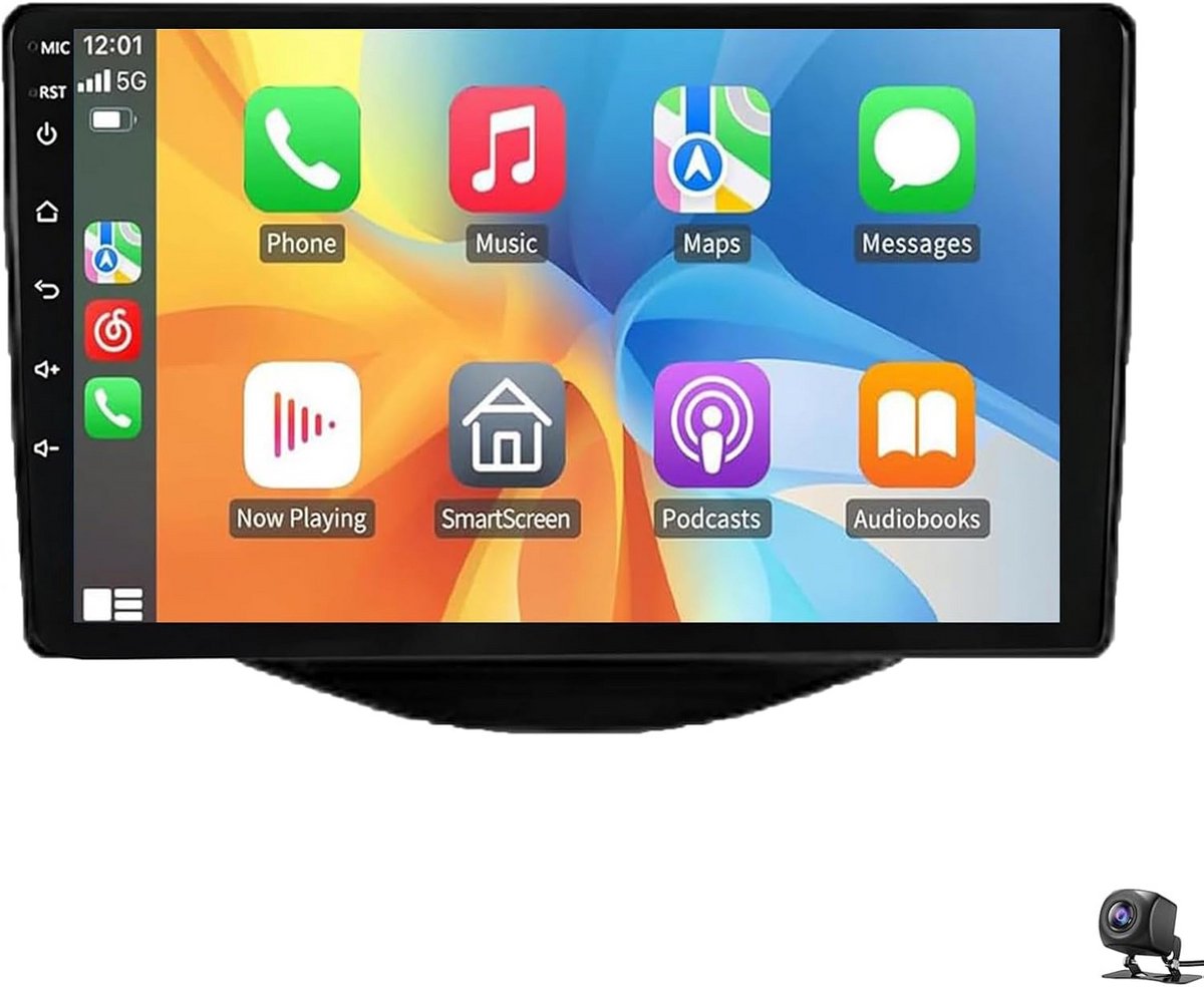 9 Inch Android Auto CarPlay Autoradio voor Peugeot 108 Citroen C1 Toyota Aygo (2015-2020) Navigatie GPS WIFI 5G
