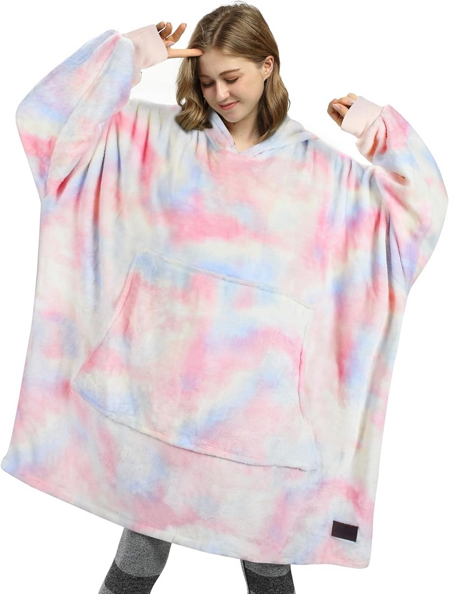 Oversized Fleece Hoodie Deken - Warme Draagbare Comfortabele Sweatshirt Deken voor Dames & Heren