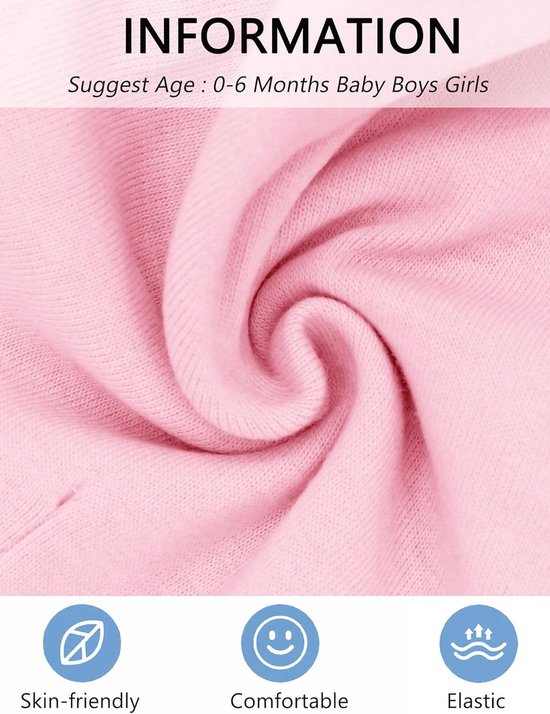 Ecojoy Newborn Baby 5 mutsen en 5 paar krasbestendige wanten voor baby's, jongens en meisjes, leeftijd 0-6 maanden, 100% katoen, konijn set, Eén maat