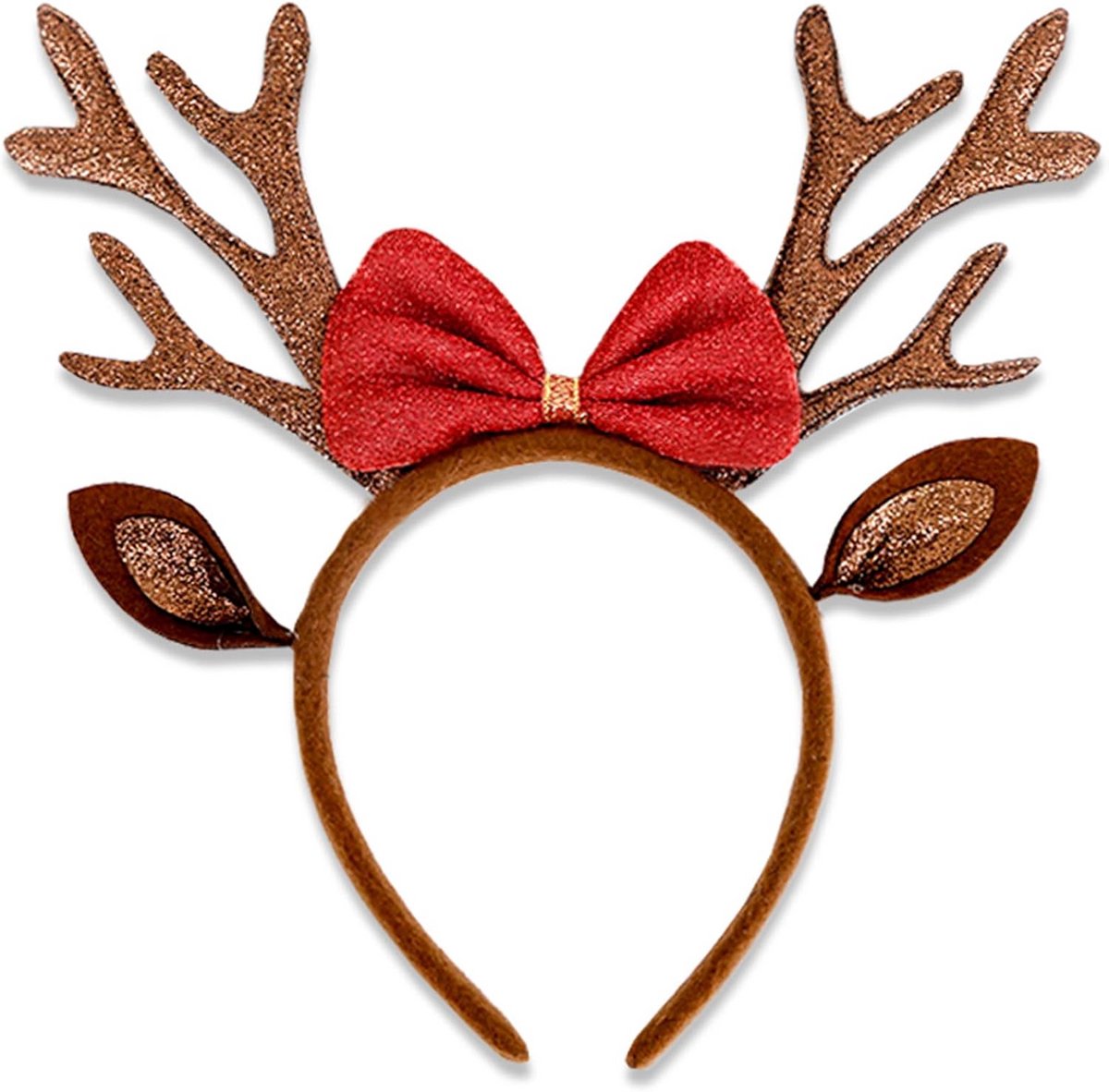 Bruine Rendiergewei Hoofdband voor Kerst - Feestelijke Haaraccessoires