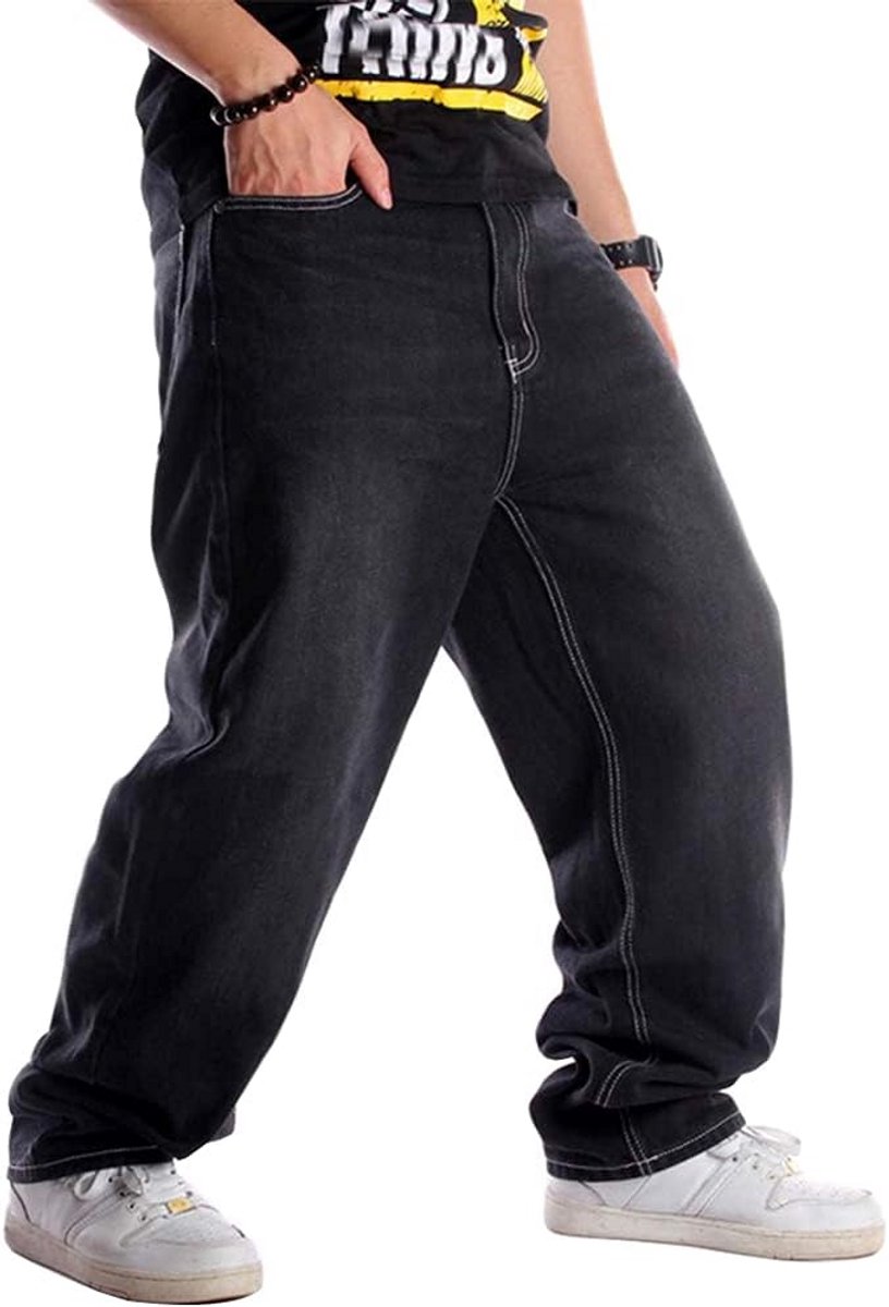 Baggy Heren Jeans Losse Pasvorm Hip Hop Stijl Denim Broek