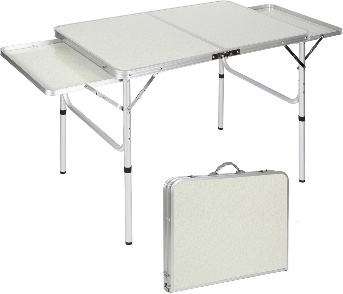 Opvouwbare Campingtafel XL met Zijpanelen - Verstelbaar en Extra Opbergruimte