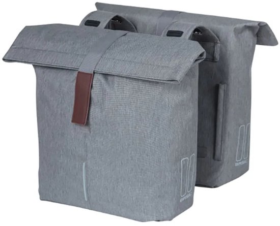 Basil City Dubbele fietstas - Grijs Melee - 32 Liter van Basil — afbeelding 2