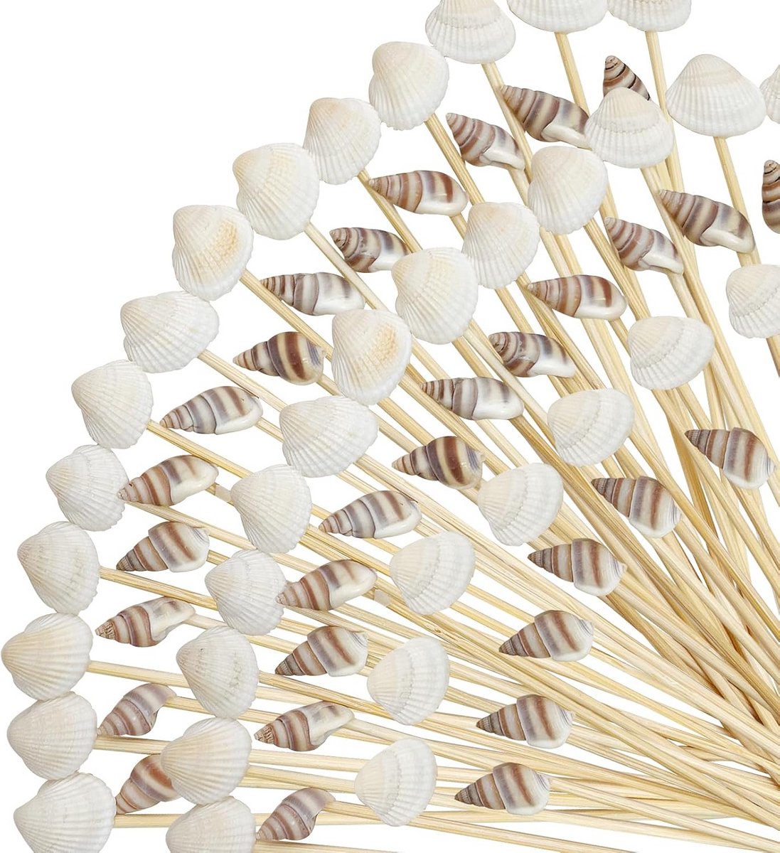 200x Cocktailprikkers Zeegezicht Decoratie - Houten Prikkers voor Feest, Borrel en Hapjes