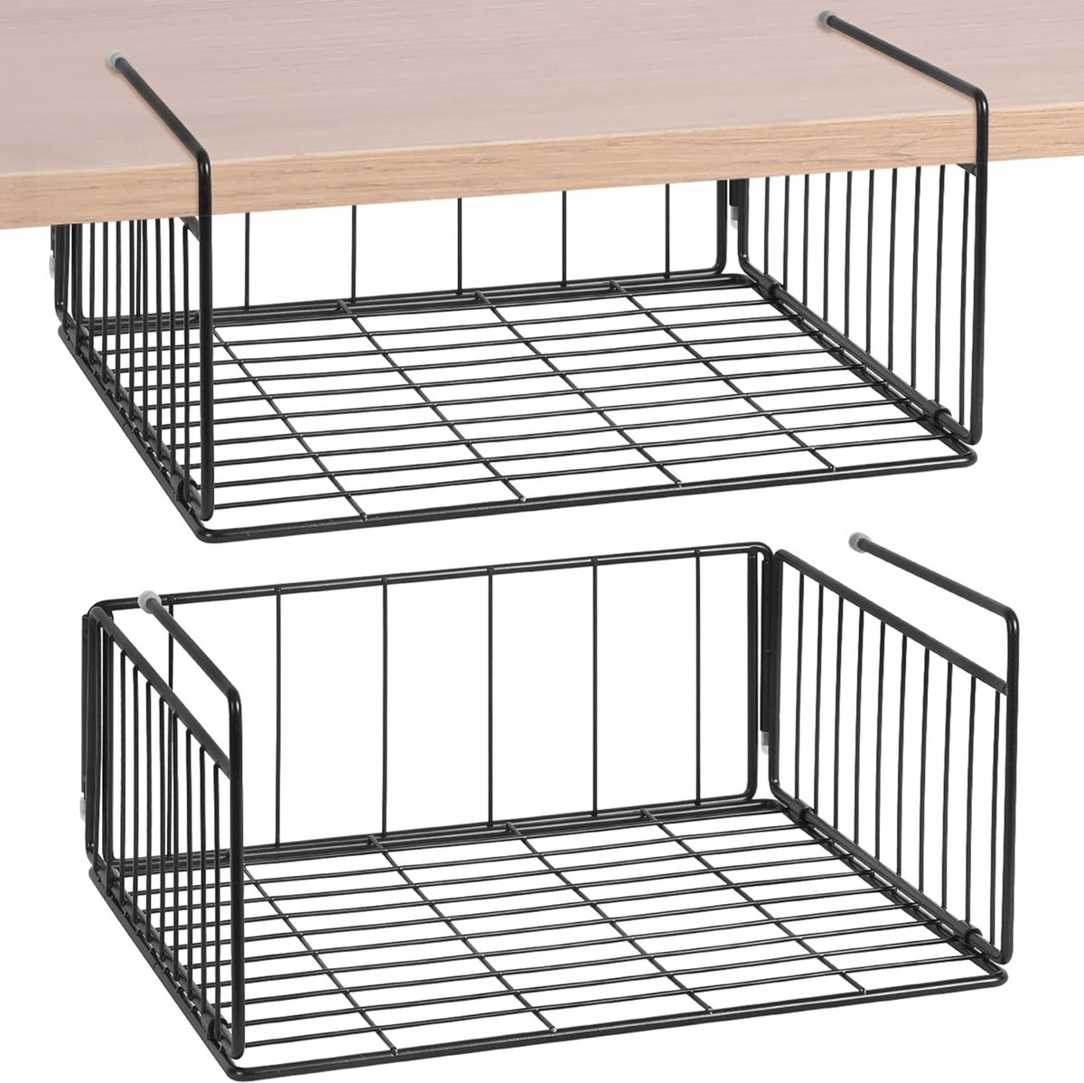 Set van 2 Onder Kast Opbergmanden - Metalen Draadrek voor Extra Keuken Organizer