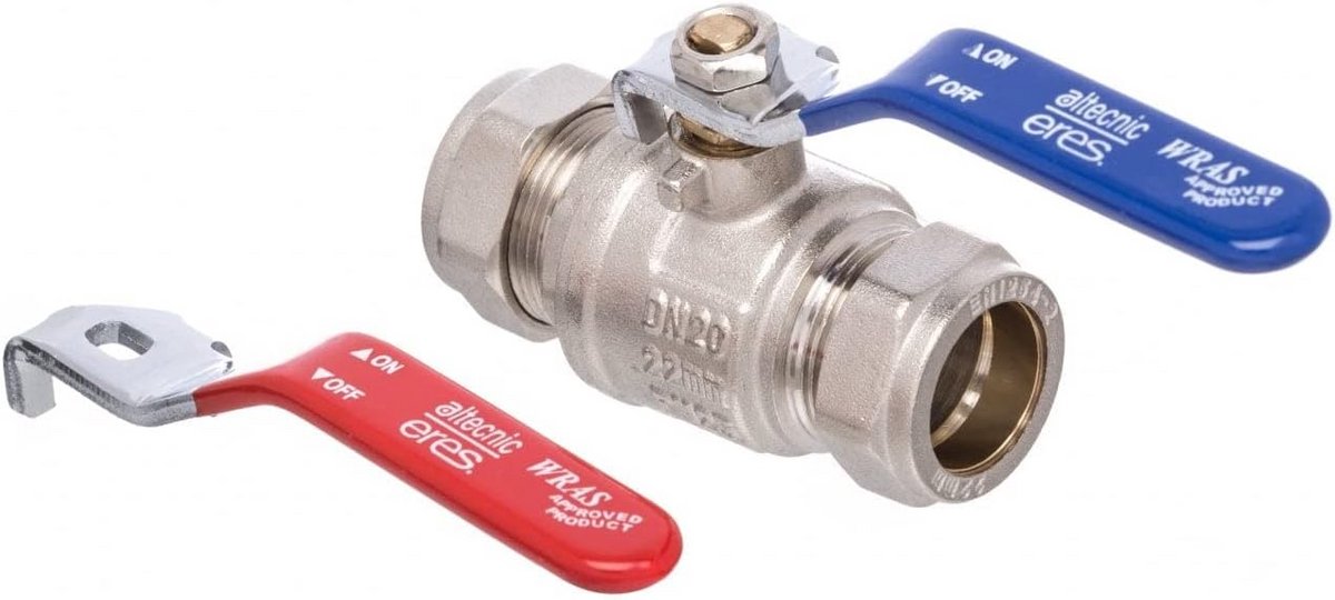 Kogelkraan 22mm Volledige Boring Hefboom Isolatieklep met Rood en Blauw Handvat