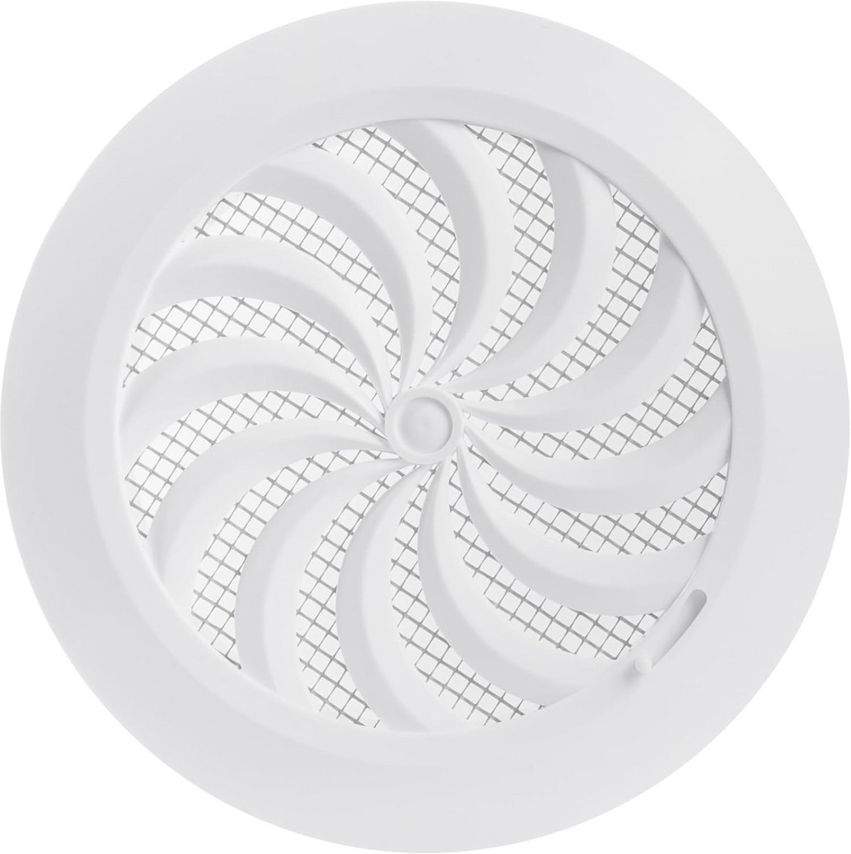 Rond Ventilatierooster 100 mm Wit Kunststof Afsluitbaar met Insectenwering voor Binnen en Buiten