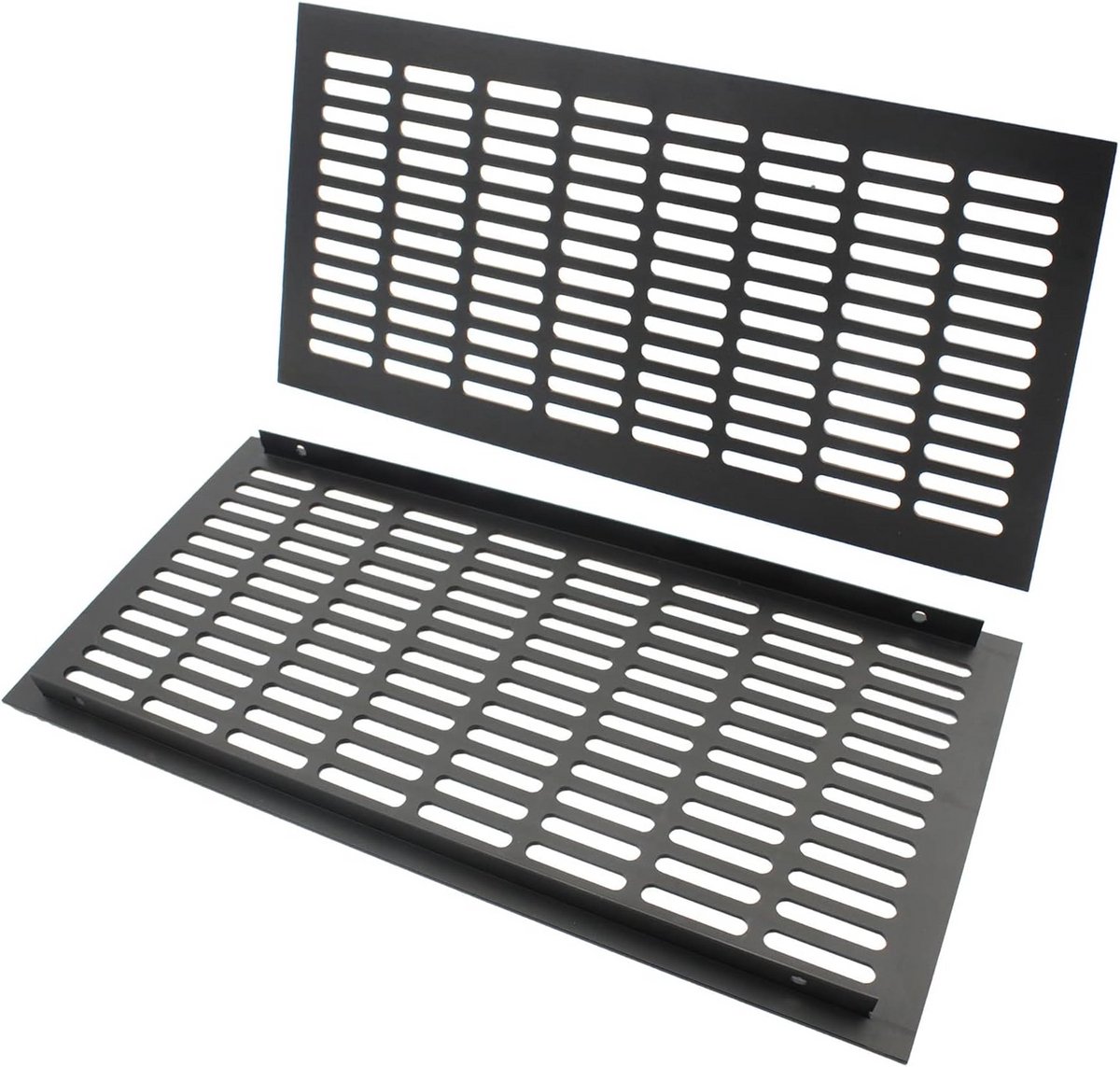 2x Aluminium Ventilatierooster Rechthoekig - Rooster voor Afzuiging Binnen/Buiten - Geschikt voor Keuken, Badkamer, Vloer en Plafond
