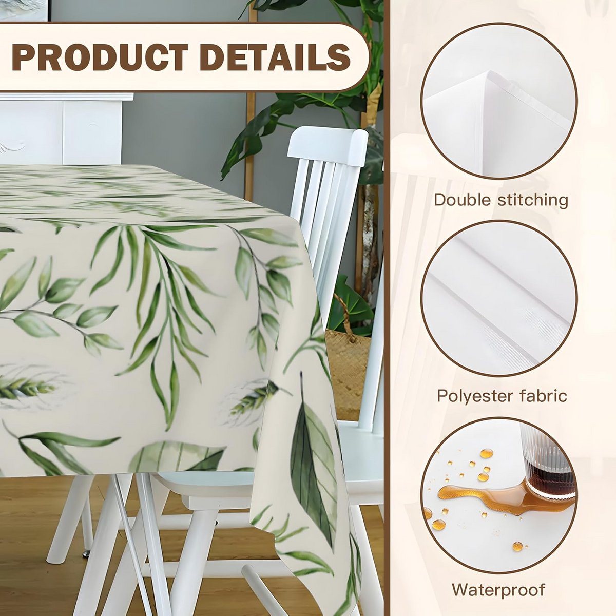 Rechthoekig Tafelkleed Vlekbestendig en Afveegbaar 152x259 cm voor Keuken en Diner