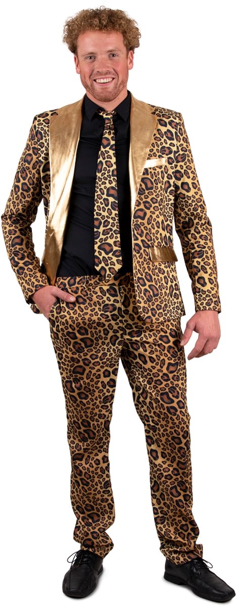 Panter pak 3-delig - panter kostuum - panterprint - carnavalskleding heren - Carnaval kostuum heren - maat 58