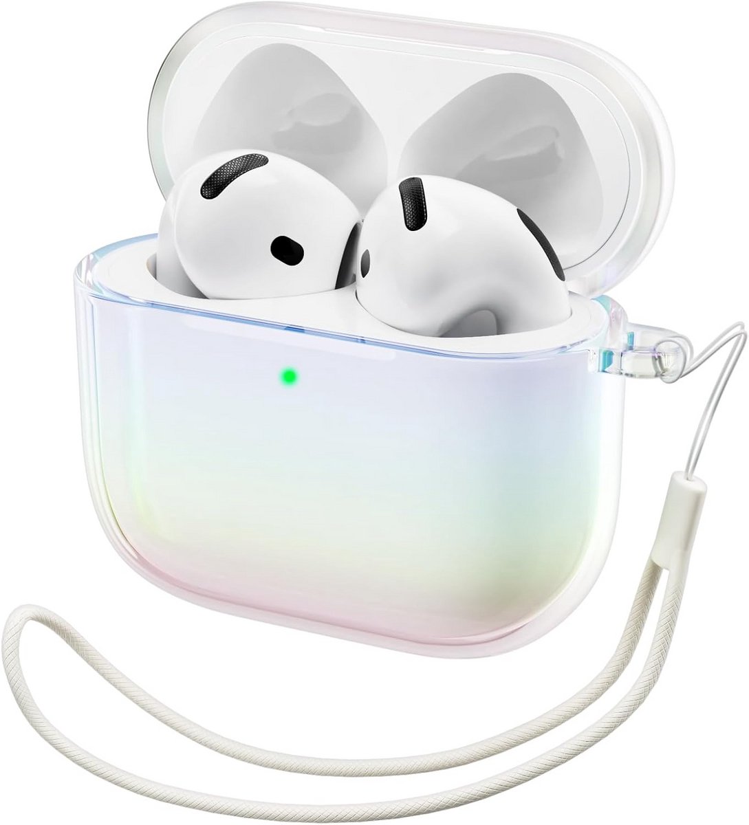 Hoesje met Kleurverloop voor AirPods 4 (2024) - Semi-Transparant met Draagkoord