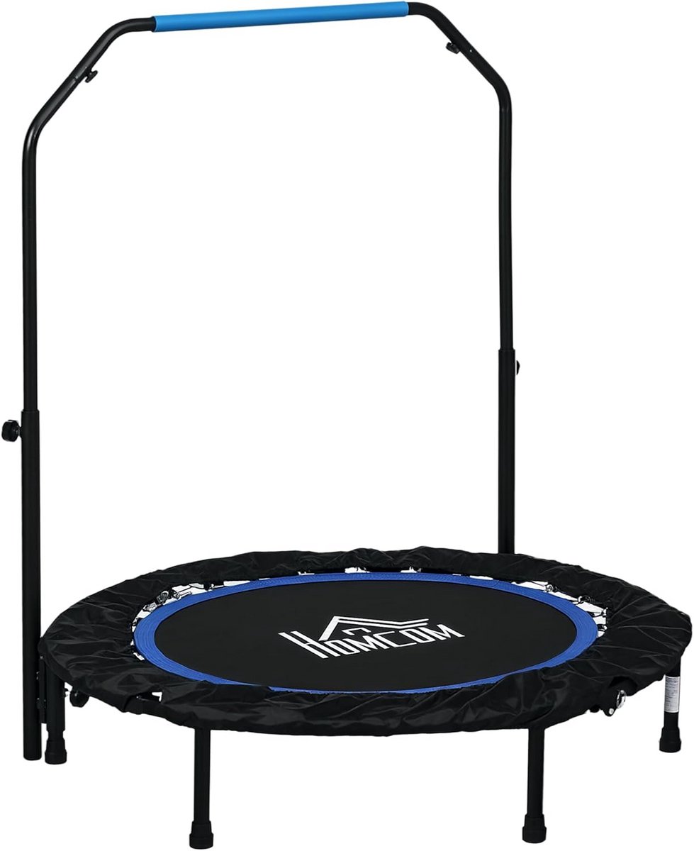 Fitness Trampoline 102 cm met Verstelbare Handgreep en LCD Monitor - Inklapbaar