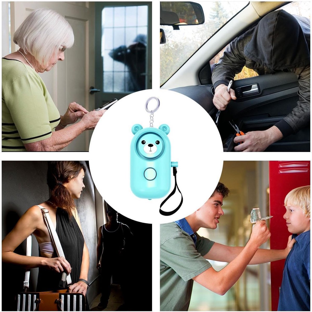 Persoonlijk Veiligheidsalarm Sleutelhanger 130 dB Noodalarm voor Zelfverdediging